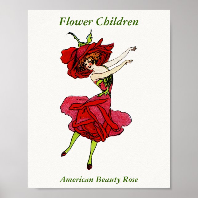 Póster Rosa de belleza norteamericano, flores extravagant (Frente)