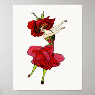 Póster Rosa de belleza norteamericano, flores extravagant