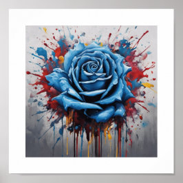 Póster Rosa de Caos Azul Poster