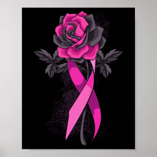 Póster Rosa de Cinta Cinta Cáncer de Mama Sobreviviente W