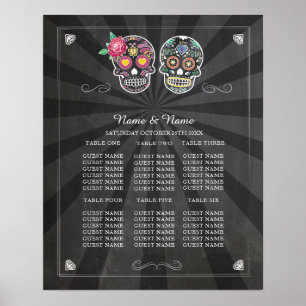 Póster Rosa de cráneo Boda de mesa Poster Halloween