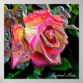 Póster Rosa de esmalte
