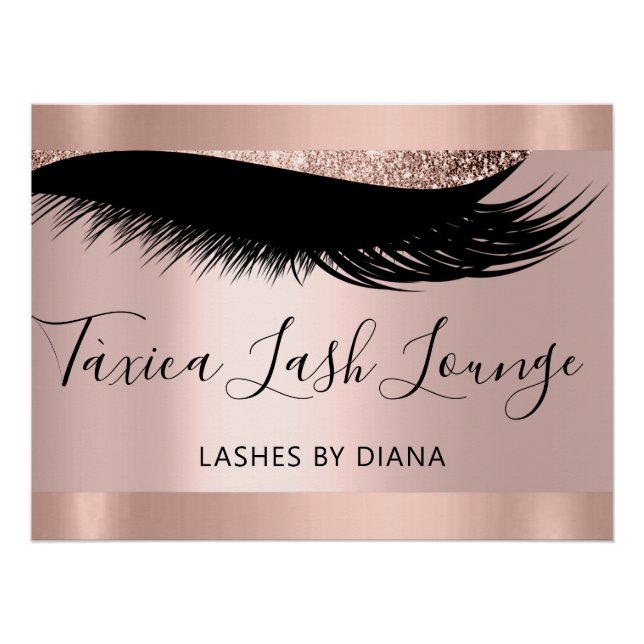 Póster Rosa de extensión de pestañas de Makeup Artist Stu (Anverso)