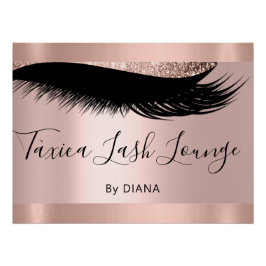 Póster Rosa de extensión de pestañas de Makeup Artist Stu