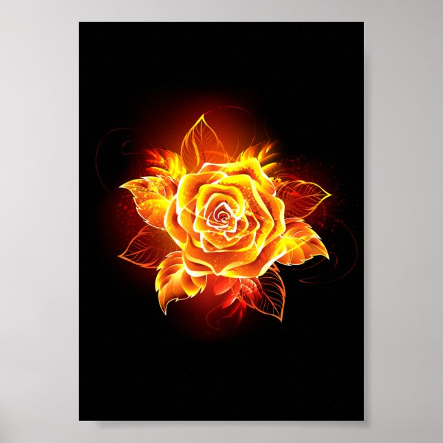 Póster Rosa de Fuego Florido (Frente)