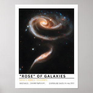 Póster Rosa de Galaxias Arp 273 Educación Espacial