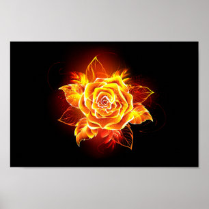 Póster Rosa de incendios en auge