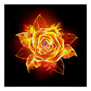 Póster Rosa de incendios en auge