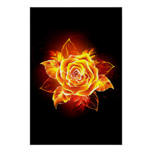 Póster Rosa de incendios en auge