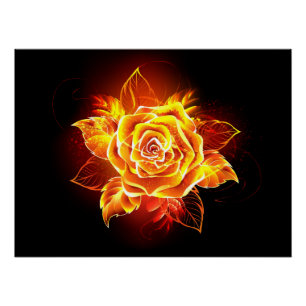 Póster Rosa de incendios en auge