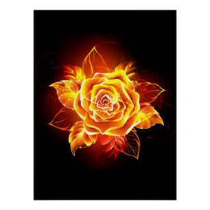 Póster Rosa de incendios en auge