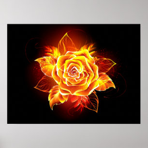 Póster Rosa de incendios en auge