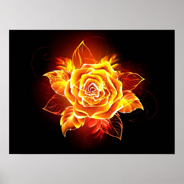 Póster Rosa de incendios en auge (Frente)