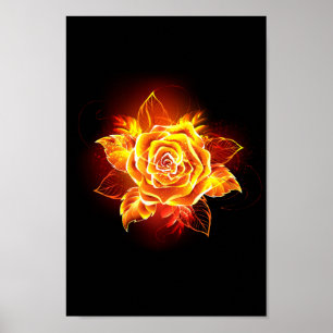 Póster Rosa de incendios en auge
