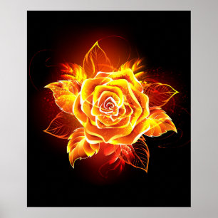 Póster Rosa de incendios en auge