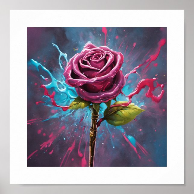 Póster Rosa De La Mano Rosa (Frente)