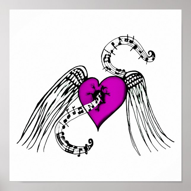 Póster Rosa de la música del corazón (Frente)