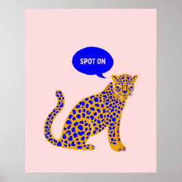 Póster rosa de leopardo acertado eclectic maximali