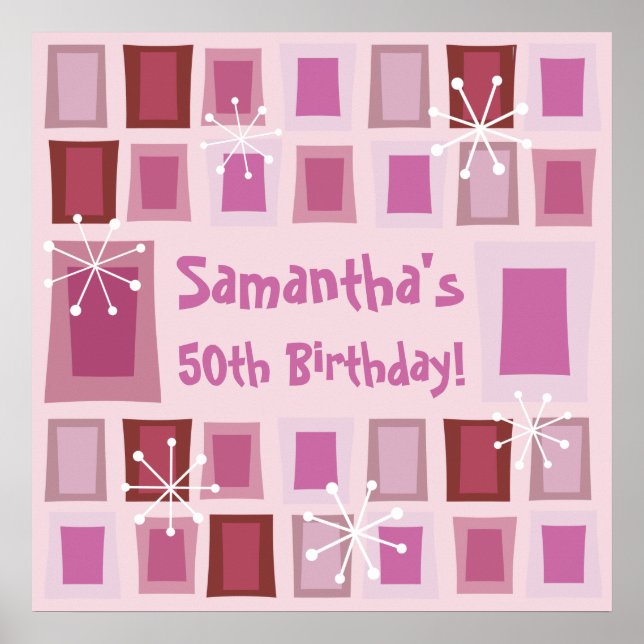 Póster Rosa de los 50 Años del Siglo Moderno (Frente)