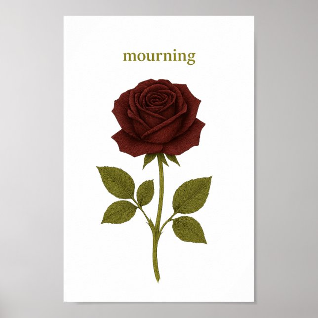 Póster Rosa de los crímenes oscuros — De duelo (Frente)