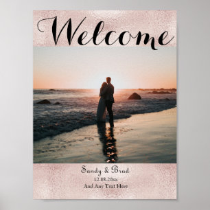 Póster Rosa de moda Personalizado de oro Foto Guardar Bod