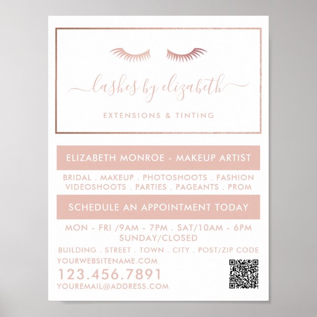 Póster Rosa de moda Relieve metalizado dorado azota a art (Frente)