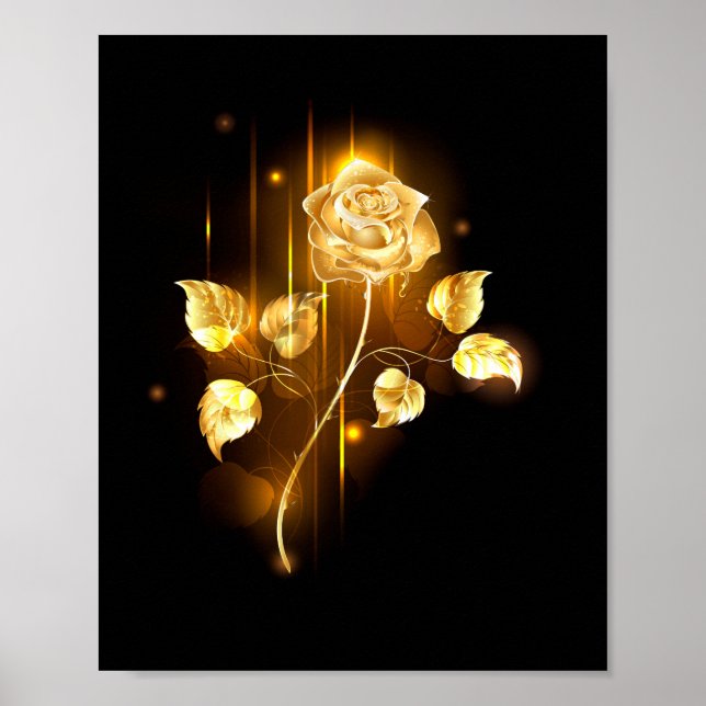 Póster Rosa de oro (rosa de oro) (Frente)