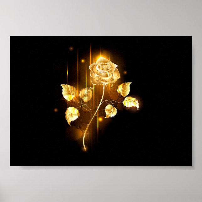 Póster Rosa de oro (rosa de oro) (Frente)