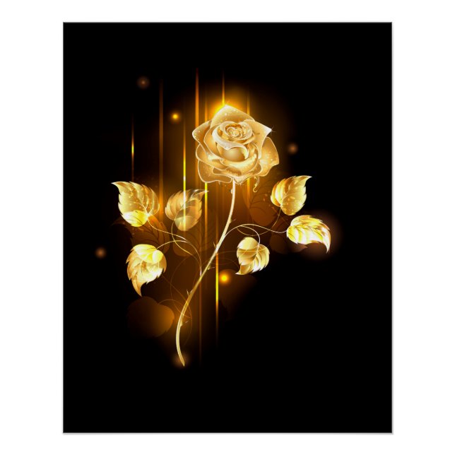 Póster Rosa de oro (rosa de oro)