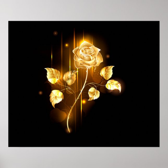 Póster Rosa de oro (rosa de oro) (Frente)