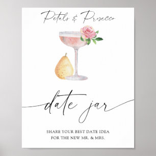 Póster Rosa de prosecco ideas nocturnas. Boda de tarro de