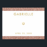 Póster Rosa de Purpurina de oro de Bat Rosado Mitzvah Pos<br><div class="desc">El moderno tablero de autógrafos o tablero de memoria Bat Mitzvah de color rosa brillante con tu nombre y fecha de celebración tiene una estrella dorada de David, nombre y fecha en el medio y espacio para que los amigos escriban sus nombres, o suban fotos para un tablero de fotos...</div>