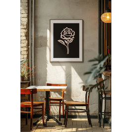 Póster Rosa de Rubor Silhouette Elegance Poster