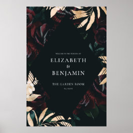 Póster Rosa de terciopelo oscuro de Borgoña | Bienvenida 