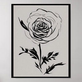 Póster Rosa de tinta minimalista