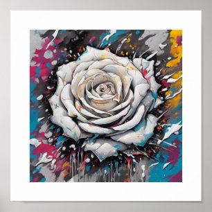 Póster Rosa del Caos Blanco