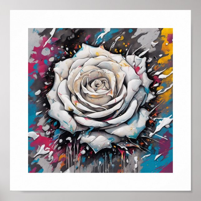 Póster Rosa del Caos Blanco (Frente)