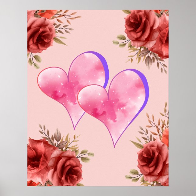 Póster Rosa del corazón (Frente)