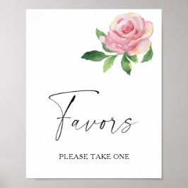 Póster Rosa - detalles de boda por favor tome uno