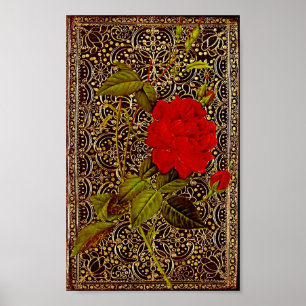 Póster Rosa dorado