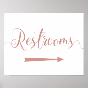 Póster Rosa Dorado Restaurantes Rótulo con dirección de f