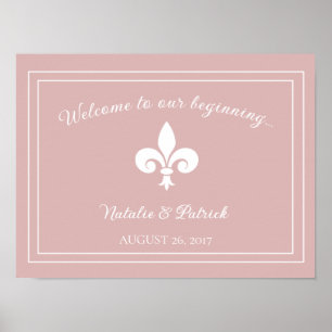 Póster Rosa Dusty Fleur de Lis Poster Boda