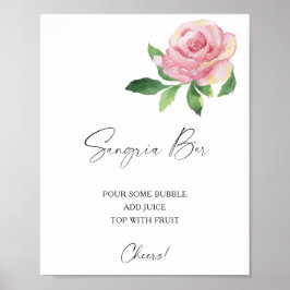 Póster Rosa elegante - bar de sangría