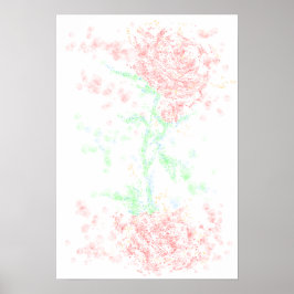 Póster Rosa en el viento