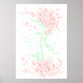 Póster Rosa en el viento