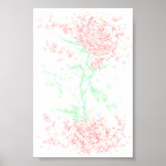 Póster Rosa en el viento