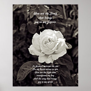 Póster Rosa en Poster blanco y negro