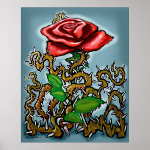 Póster Rosa en poster Thorns