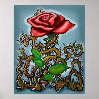 Póster Rosa en poster Thorns