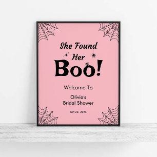 Póster Rosa Encontró Su Ducha De Boo Halloween Bridal
